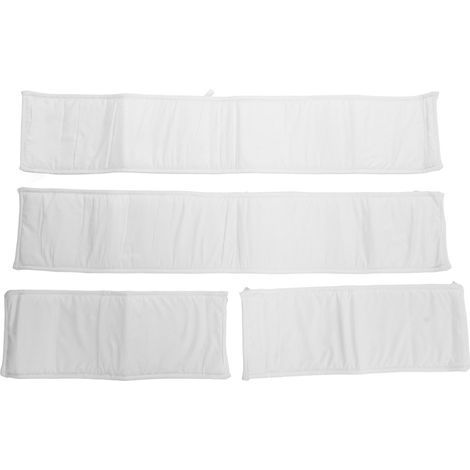 Barrière de lit pour tout-petits, souple et renforcée, résistante aux chocs, pour une protection optimale et une sécurité accrue. Barrière de sécurité blanche pour lit bébé. (1/5)