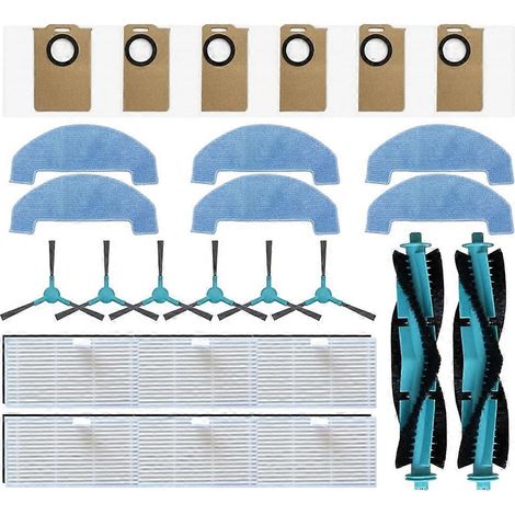 Kit de 26 pièces de rechange compatibles avec les aspirateurs Ultenic T20 Pro : brosse principale, brosse latérale, filtre HEPA, serpillière, sac à poussière (1/5)