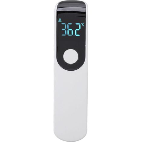 Pistolet thermomètre infrarouge sans contact portable, thermomètre frontal numérique pour hôtels et maison. Design blanc, facile à utiliser et fiable.