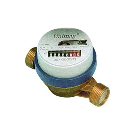 Compteur d’eau froide 1/2″ mâle pour installation sanitaire et mesure de consommation