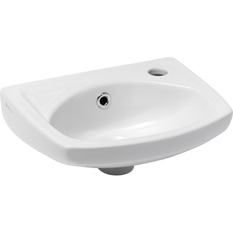 Siko Lavamanos con orificio para grifería a la derecha, con rebosadero, 35x28 cm, blanco (EUR913) (1/5)