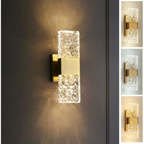 Applique murale, lampe murale LED en cristal, appliques murales décoratives avec 3 températures de couleur, veilleuse de chevet (1/5)
