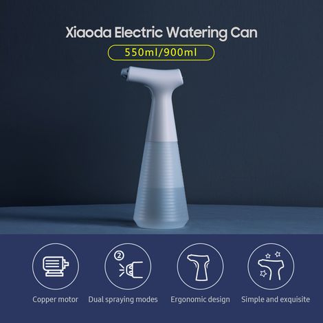 Arrosoir électrique portable Xiaoda 550 ml/900 ml, commande à un bouton, batterie rechargeable USB-C 1800 mAh, deux modes de pulvérisation, design ergonomique. (1/5)