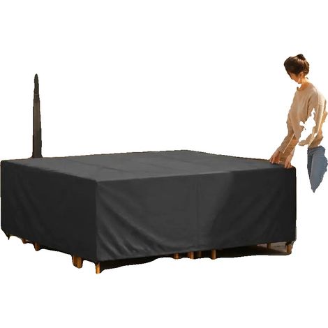 Funda para muebles, tejido resistente, fácil de cuidar, color negro. (1/2)