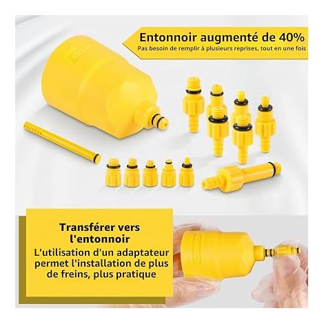 Kit Purge Frein VTT MTB, Kit de Purge de Frein à Disque Hydraulique de Vélo Comprenant 120ML d'Huile Minérale, Coffret d’Outils Vélos Bicyclettes Convient pour Shimano, Magura, Tektro (1/4)
