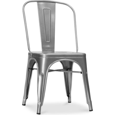 Sedia da pranzo in acciaio - Design industriale - Nuova edizione - Stylix Argento