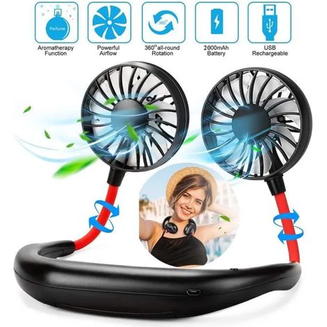 Mini Ventilateur Sportif - Modèle USB - 3 Vitesses - Rotation 360° - LED Multicolore (1/4)