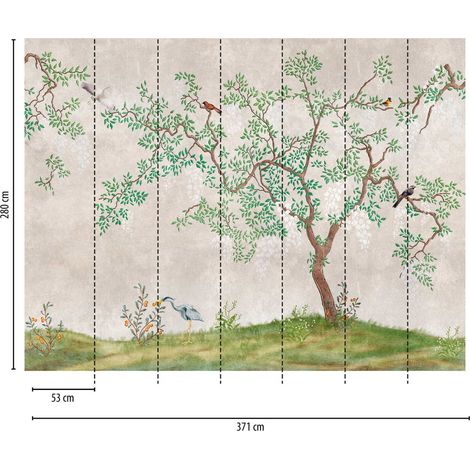 A.S. Creation Fototapete Livingwalls The Wall 382331 Ein Motiv pro Rolle 3.71 x 2.80 m Landhaus Grün (1/3)