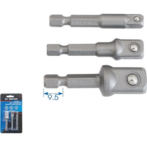 Set di adattatori per prese 1/4" 1/2" 3/8" - 3 pz.