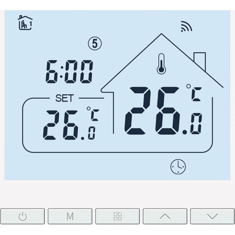 Thermostats Intelligents Thermostat de Chauffage Thermostat d'ambiance Thermostat WiFi Thermostat pour Chauffage par Le Sol électrique Compatible avec Google （16A (1/4)