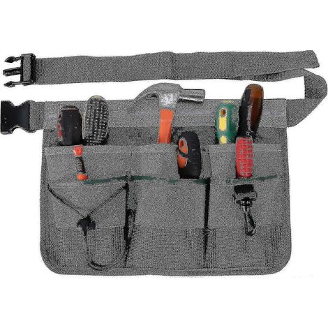 Ceinture porte-outils de jardin, pochette à outils à 7 poches, sac à outils de jardin avec ceinture ajustable, ceinture porte-outils pour homme pour la maison, le jardin et le restaurant (vert) (baifu (1/2)
