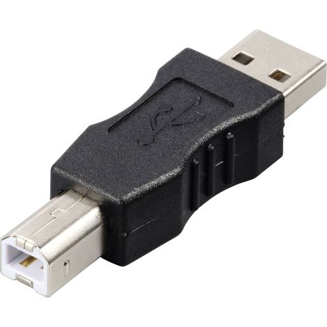 Adaptateur USB 2.0 Renkforce rf-usba-03 - [1x USB 2.0 type A mâle - 1x USB 2.0 type B mâle] - noir contacts dorés Y303101 (1/3)