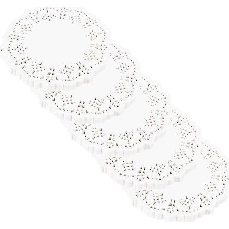 Napperons en papier blanc absorbant l'huile, décorations jetables pour gâteaux, lot de 5 (1/5)