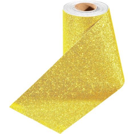 Stickyart Pailleté Papier Peint Or Papier Peint Autocollant Mural Jaune 10cmX300cm Rouleau Vinyle Champagne Pailleté Adhésif pour Meuble Cuisine Film Adhesif Pour Meuble DIY Décoration Stickers (1/5)