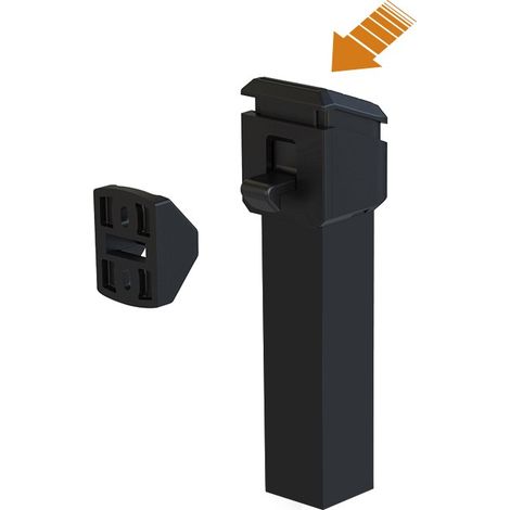 Portac – Arrêt poussoir pour portail battant – Système de blocage automatique – Longueur tube 250mm – Finition noire – Visserie incluse