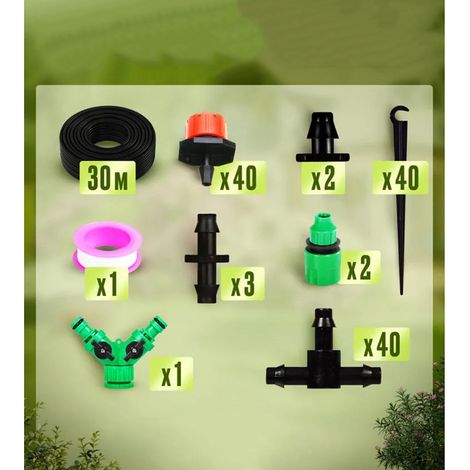 Système d'Arrosage Automatique par Brumisation pour Jardin - Kit Goutte-à-Goutte avec Têtes d'Irrigation Réglables, Idéal pour l'Arrosage des Fleurs et Plantes