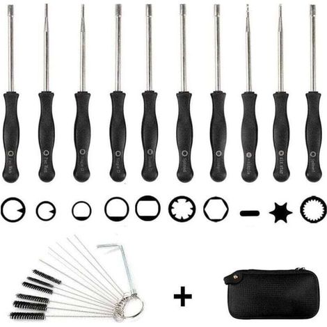 Ensemble de 10 tournevis pour carburateur + sac EVA + brosse de nettoyage, kit d'outils de réglage pour carburateur, outils pour carburateur (1/5)