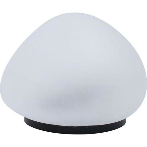 Lampe solaire décorative galet 16 cm – Verre transparent – Autonomie 8h – LED blanc froid IP44 – Lumi Jardin – Parfait pour bordure allée ou pot