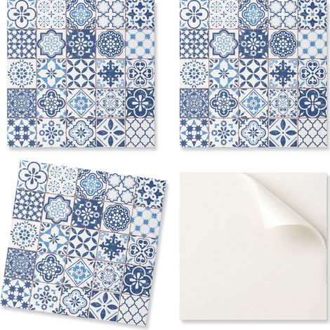 Baldosas de vinilo autoadhesivas con estampado geom茅trico de 9x30x30 cm