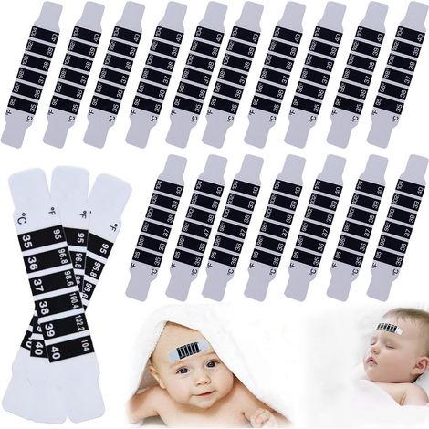 Termometro digitale per bambini da 20 pezzi, strisce termometriche per bambini, adesivi riutilizzabili portatili (1/5)
