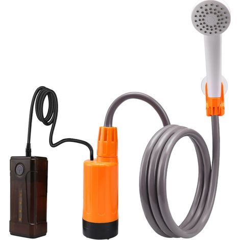 Bardusch - Douche de Camping Portable, lumière LED, Pompe de Douche de Camping, Pompe de Douche Portable, Pompe à Eau de Seau dans Une Pomme de Douche Stable et Douce, pour Le Camping,Voyage,extérieur