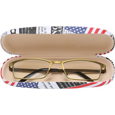 Lunettes de lecture unisexes anti-lumière bleue, en métal, portables, pour personnes âgées et presbytes, bronze (+350) (1/5)