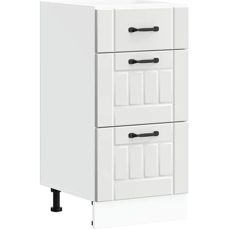 Mueble de cocina Lucca con espacio de almacenamiento y patas ajustables 40 x 46 x 81,5 cm madera de ingeniería blanca 020050466 (1/5)