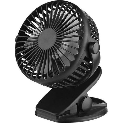 Tragbarer und leiser USB-Tischventilator mit wiederaufladbarem Akku und 360°-Drehfunktion mit 3 Geschwindigkeitsstufen für Kinderwagen und Auto (1/5)