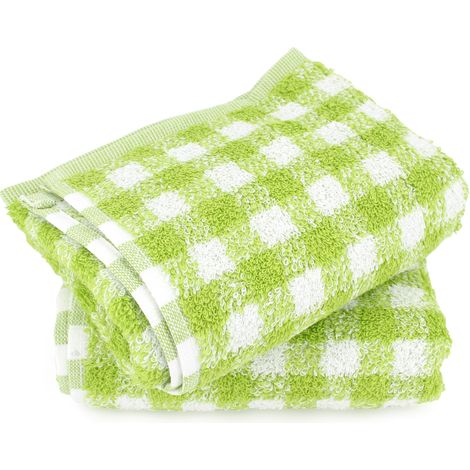 Lot de 2 torchons cuisine éponge SQUARES VICHY 50x50 cm (1/5)