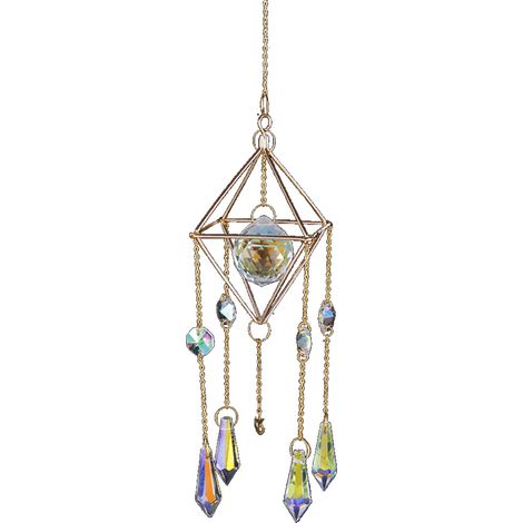 Carillon éolien suspendu en cristal, attrape-soleil, pour fenêtre, maison, jardin (1/5)