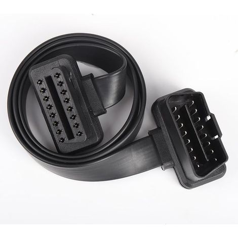 OBD2 extension téléphérique OBD-II 16 broches mâle à femelle connecteur de diagnostic d'extension Adaptateur de ruban plat compatible (60cm)