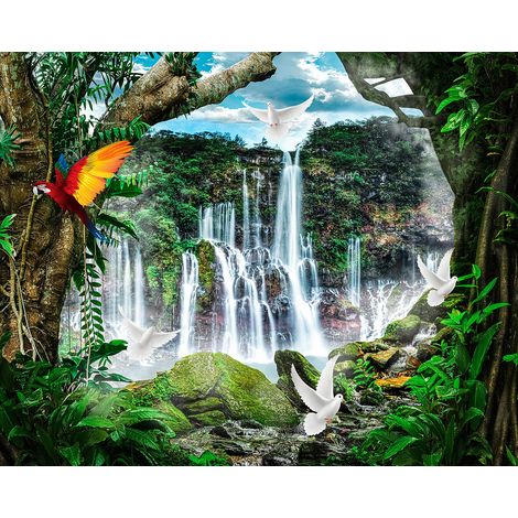 Papier peint panoramique - Cascades - 130 cm x 104 cm (1/2)