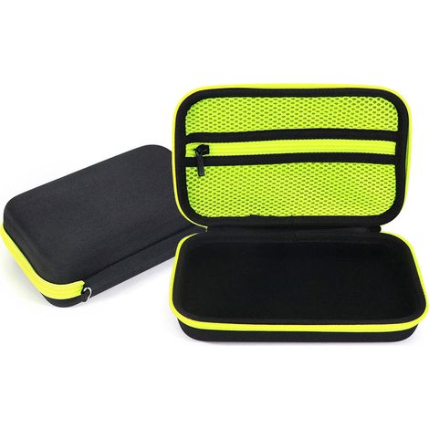 Etui Rigide Vert - Pour Rasoir Philips Norelco Oneblade QP2520 QP2530 QP2620 QP2630 - Dimensions 19 x 8,5 x 6,5 cm - 1 Pièce (1/5)