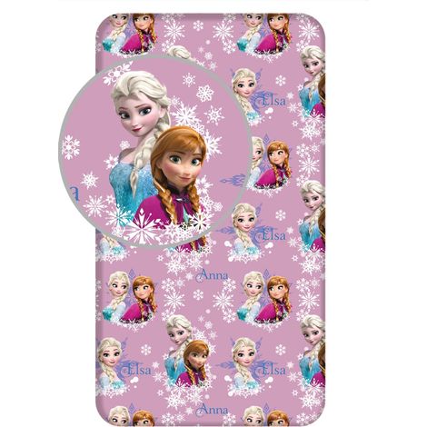Frozen Kinder Spannbetttuch Atmungsaktives Bettlaken aus Baumwolle (90x200+25 cm) (1/3)