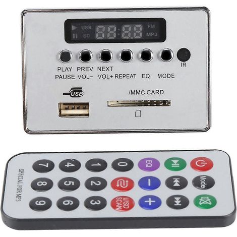 Bluetooth MP3-Decoderplatine, Audiomodul, USB-Speicher, FM-Radio (Silber)