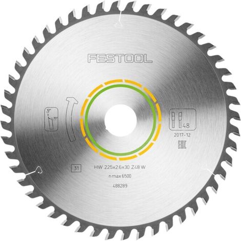 Festool 488289 Saw Blade WOOD Fine Cut HW 225x2,6x30 W48 For CS 70