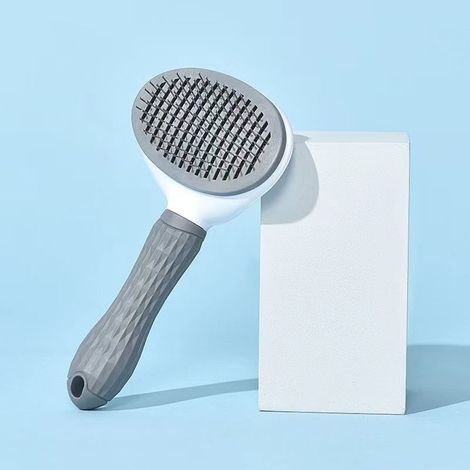 Brosse à poils pour chiens et chats - efficace pour éliminer jusqu'à 95% des poils morts et pelucheux - grise (1/5)