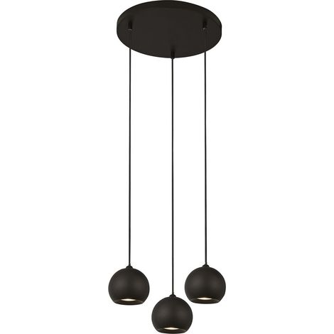 Searchlight Eindhoven Pendente Drop 3 Luci Nero Opaco (1/5)