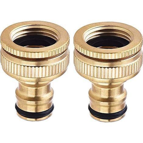 Conector de grifo de manguera de jardín de cobre puro, conector de manguera de jardín, accesorios para conectores de manguera de jardín, conector de manguera de agua de 3/4 de pulgada (1/5)