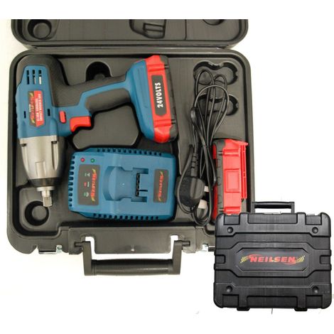 24V LITHIUM LI-ION 1/2 CORDLESS IMPACT WRENCH RATCHET & 2 BATTERIES CASE CT3730 (1/2)