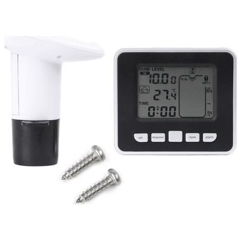 Capteur de niveau d'eau à ultrasons – Affichage LCD – Température intérieure et du réservoir – Alarme niveaux haut/bas – 100m de portée (1/5)