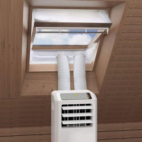Tissu d'isolation pour fenêtre à pivot central 381-460cm – Bloque l'air chaud – Installation sans perçage – Pour climatiseur mobil (1/3)