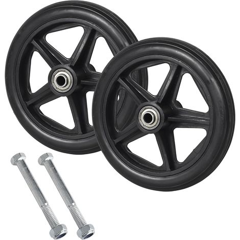 Lot de 2 roues de rechange pleines pour fauteuils roulants, roues avant de fauteuil roulant, roues de rechange pleines de 15 cm