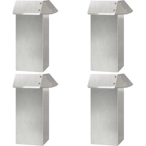 Schneckenzaun 4 pcs 13,5 x 13,5 x 25 cm Edelstahl Silber vidaXL (1/5)