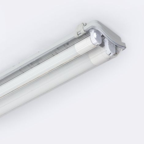 Feuchtraumleuchte 150cm IP65 mit 2 LED Röhren Glas 22W 140lm/W 6000K Kaltweiß (1/5)