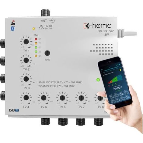 Amplificateur d'intérieur - D-HOME - D-HOME 8 - Connecté - Programmable - 8 sorties