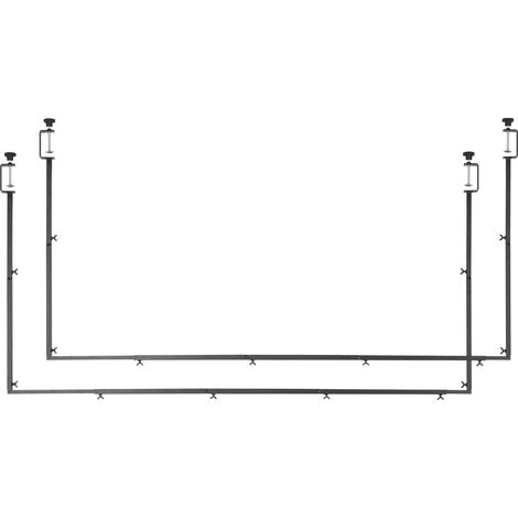 Mophorn Supporto da Tavolo con Morsetti, Altezza Regolabile 33-107 cm e Lunghezza 71-248 cm, Struttura in Metallo per Palloncini, Decorazioni per Matrimoni e Natale, Nero 2 Pezzi
