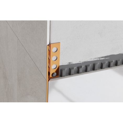 Profilo Rs angolare rettificato  a 45 gradi in acciaio inossidabile 1.2cm x 270cm - Rame lucido