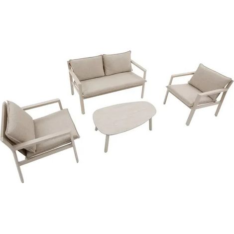 Set di mobili da giardino flovia 4 posti in argilla - Hespéride (1/4)