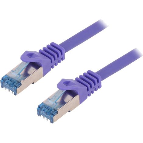 Cable reseau RJ45 male S-FTP Cat 6a violet - 2m